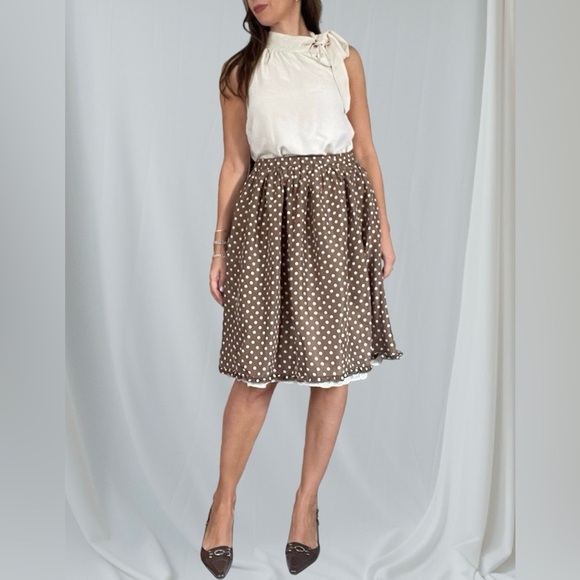 Vintage Silk Polkadot Skirt - Picture 1 of 10
